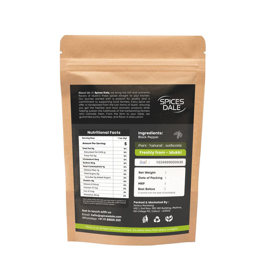 Spices Dale Black Pepper 50g Pack of 2 - Premium Fresh Ground Black Pepper from Idukki